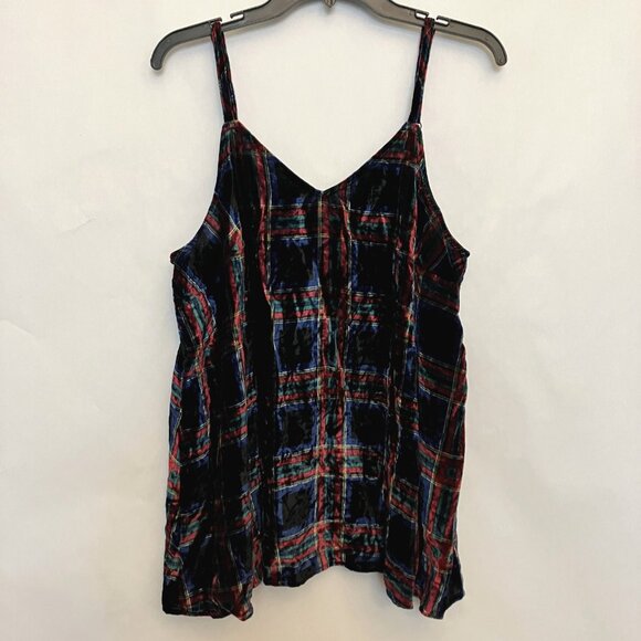 Torrid Womens Sophie Multi Plaid Velvet Swing Cami Tank Top Size 1 = US 1X - Picture 4 of 8